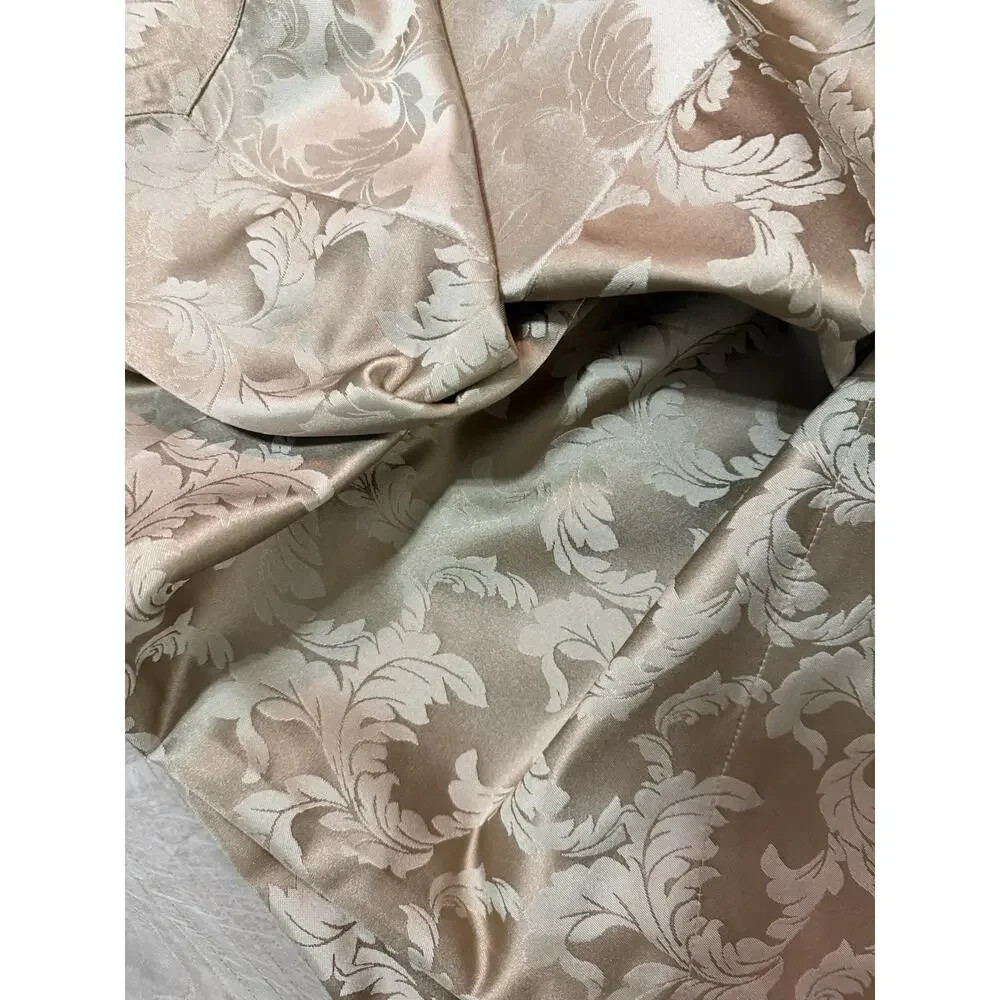 Damask Tablecloth 141x74 Beige Gold Large Rectangle Elegant Dining